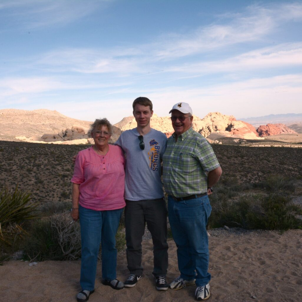 Jan, another student who attended high school inWyoming through Greenheart's partnership with CCI, poses with his host family.